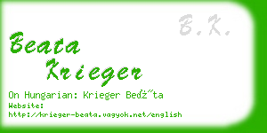 beata krieger business card